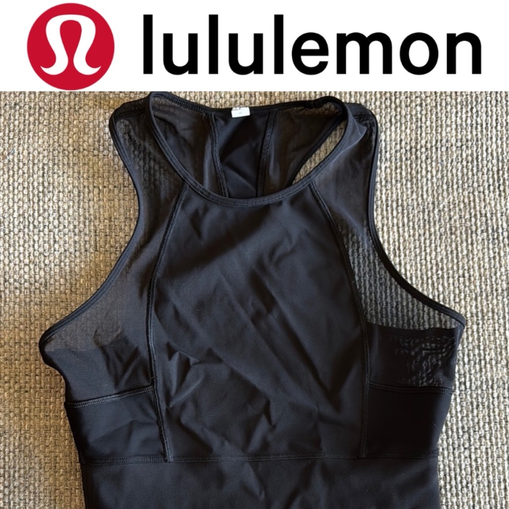 Lululemon Black Racerback Sports Bra with High Neckline